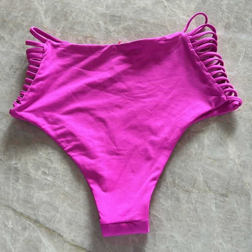 NWOT L*SPACE Fuchsia‎ Harrington Bikini Bottom Retails $119